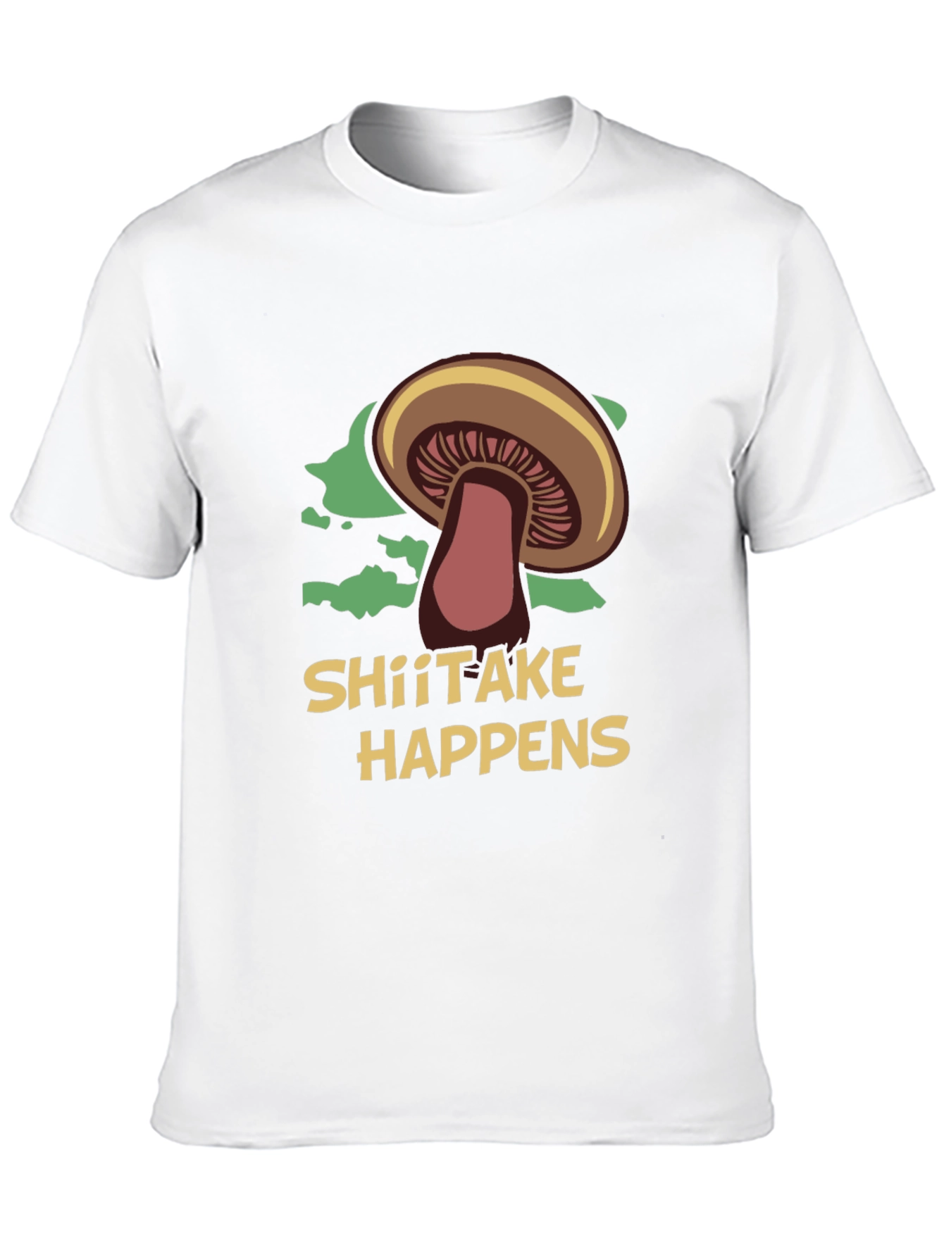 Shiitake Happens Funny Mushroom Graphic T-Shirt