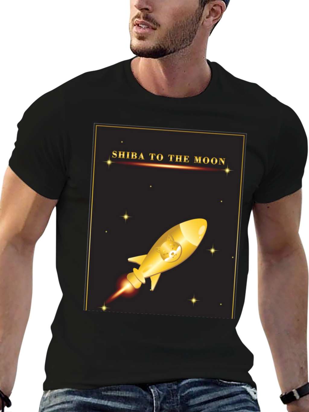 Shiba To The Moon T-Shirt - Crypto Doge Rocket