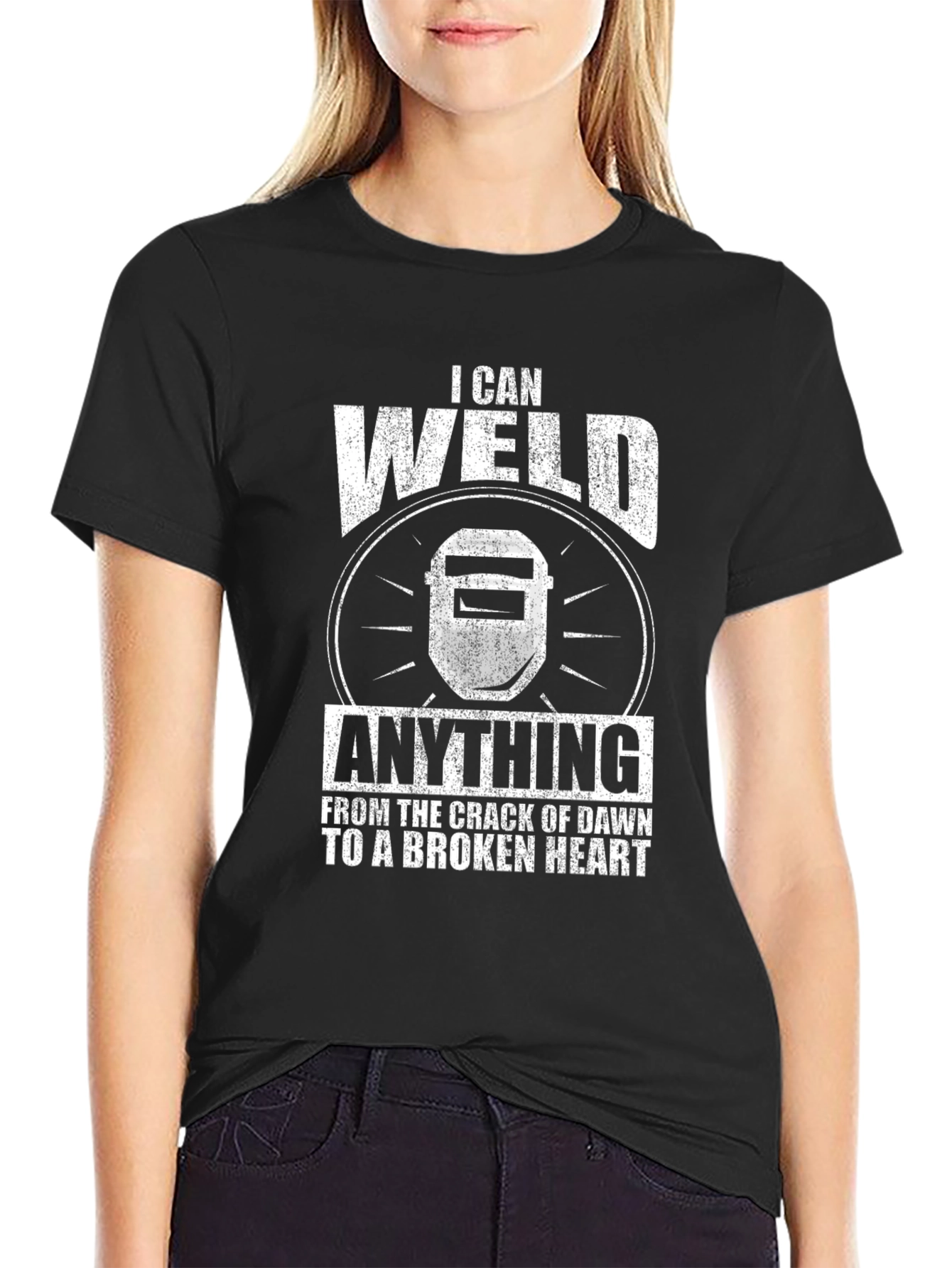 I Can Weld Anything Mens Black T-Shirt
