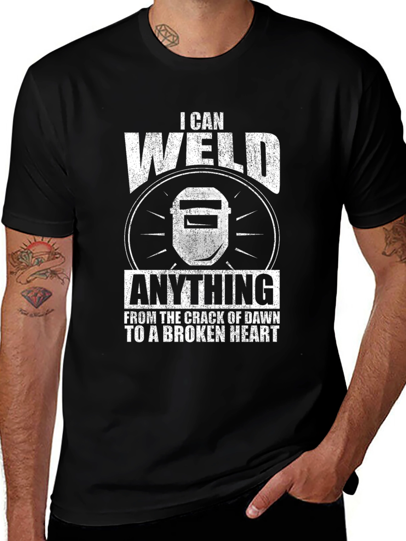I Can Weld Anything Mens Black T-Shirt