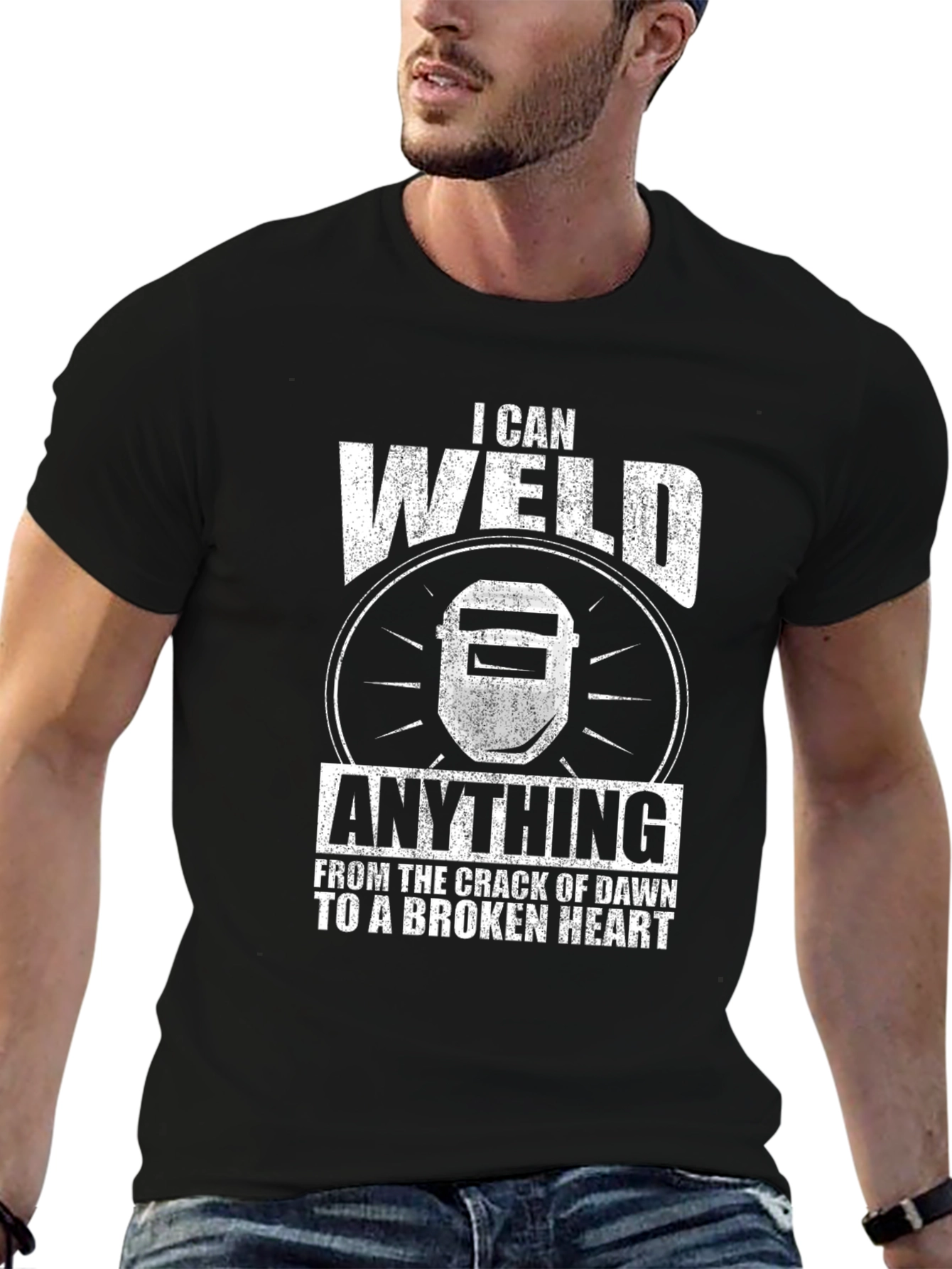I Can Weld Anything Mens Black T-Shirt