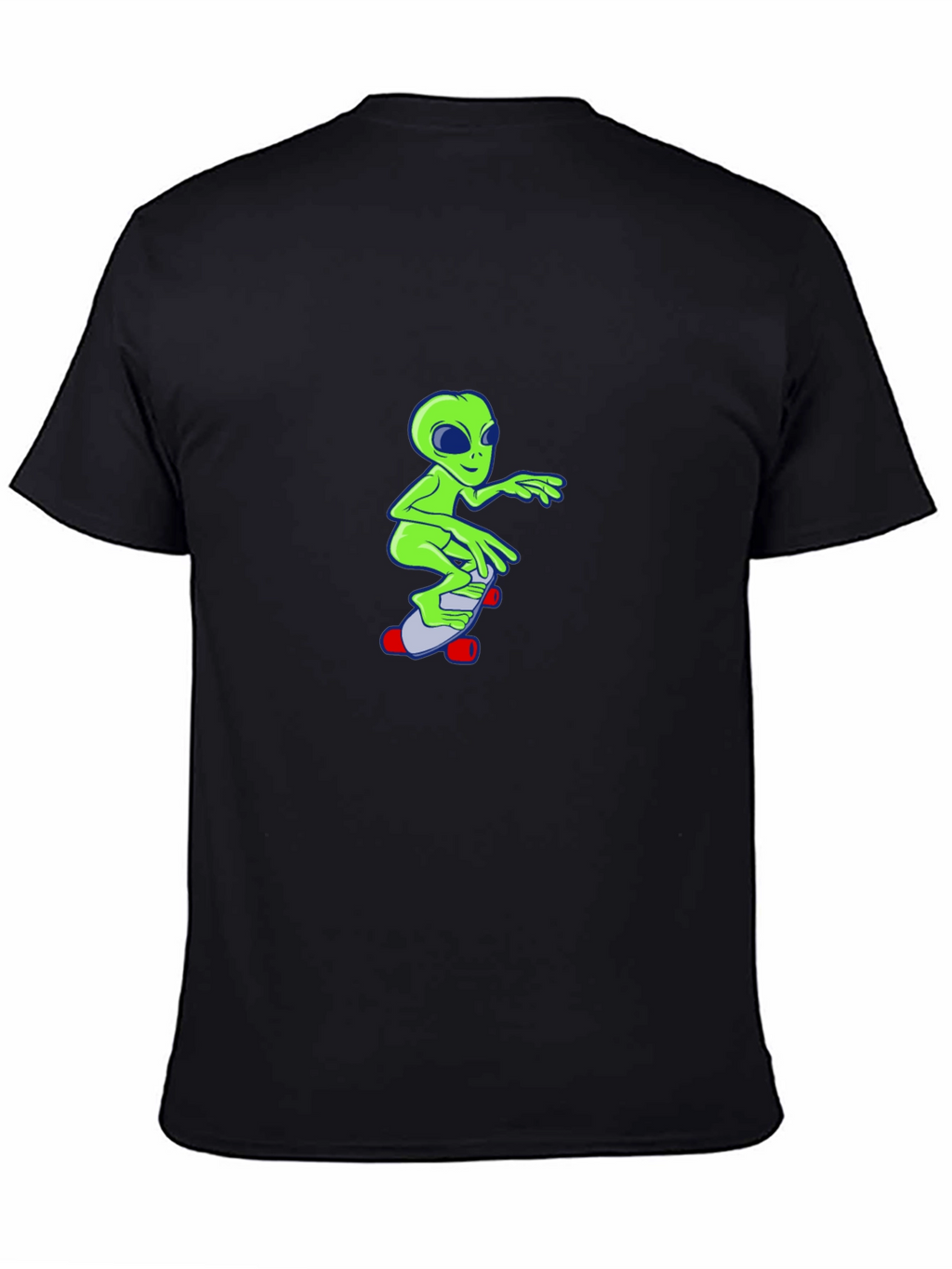 Alien Skateboard Graphic T-Shirt - Black