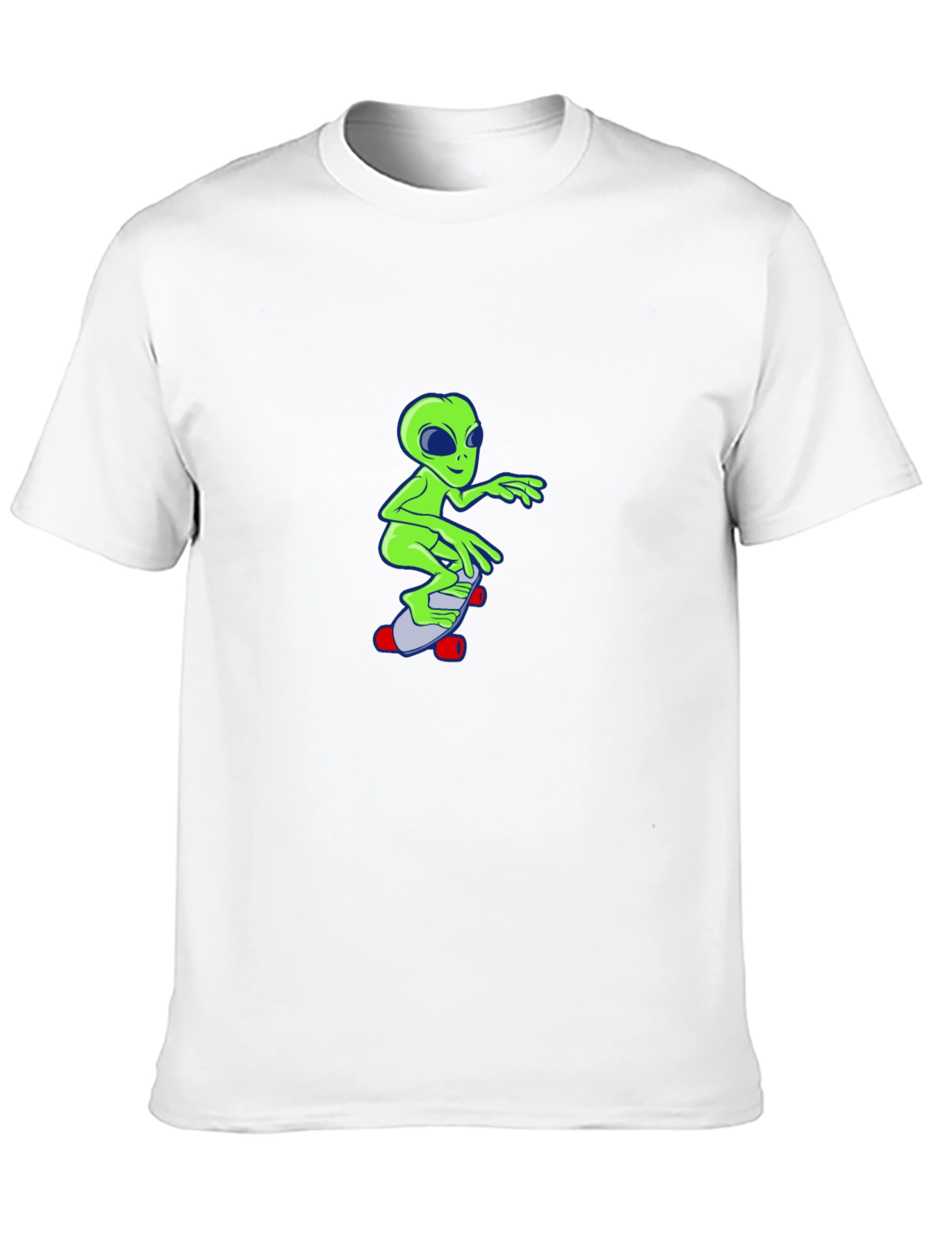 Alien Skateboard Graphic T-Shirt - Black