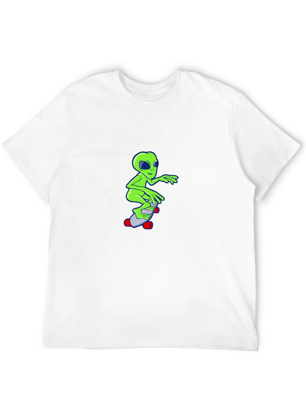 Alien Skateboard Graphic T-Shirt - Black