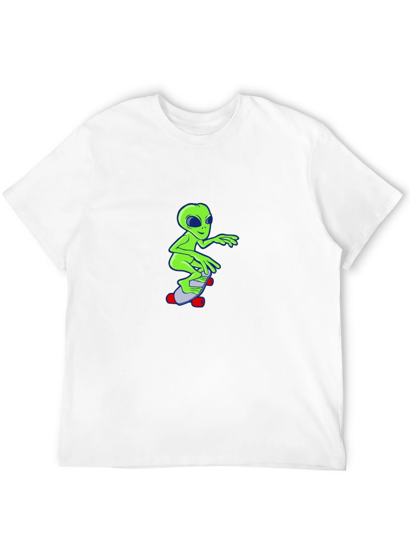 Alien Skateboard Graphic T-Shirt - Black