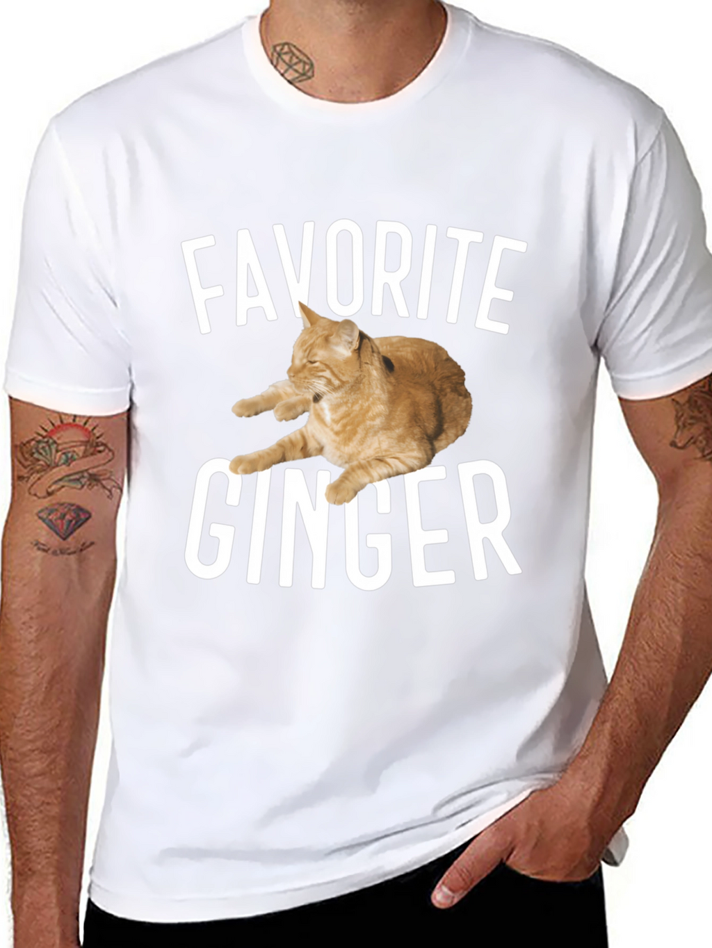 Favorite Ginger Cat Black T-Shirt