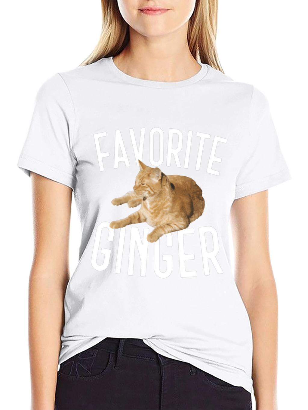 Favorite Ginger Cat Black T-Shirt