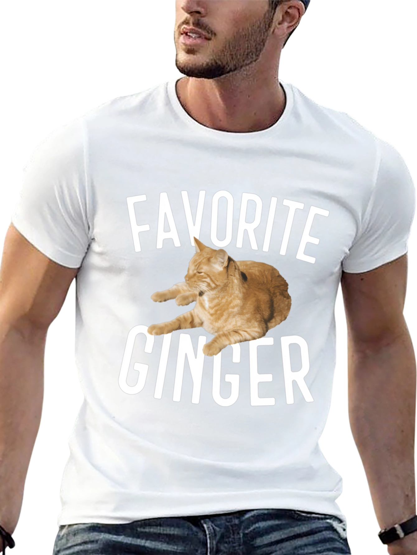 Favorite Ginger Cat Black T-Shirt