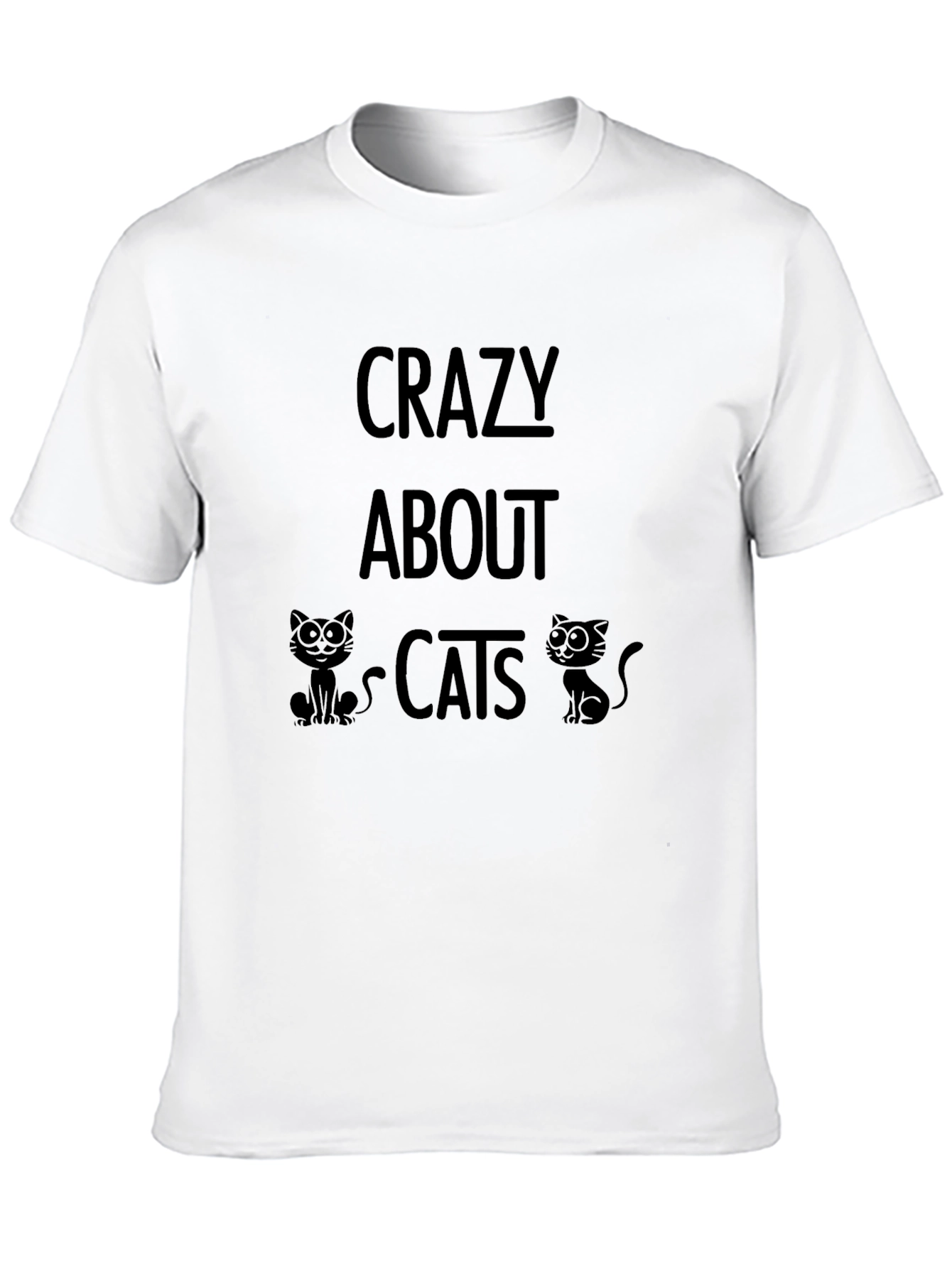 Crazy About Cats Black Graphic T-Shirt