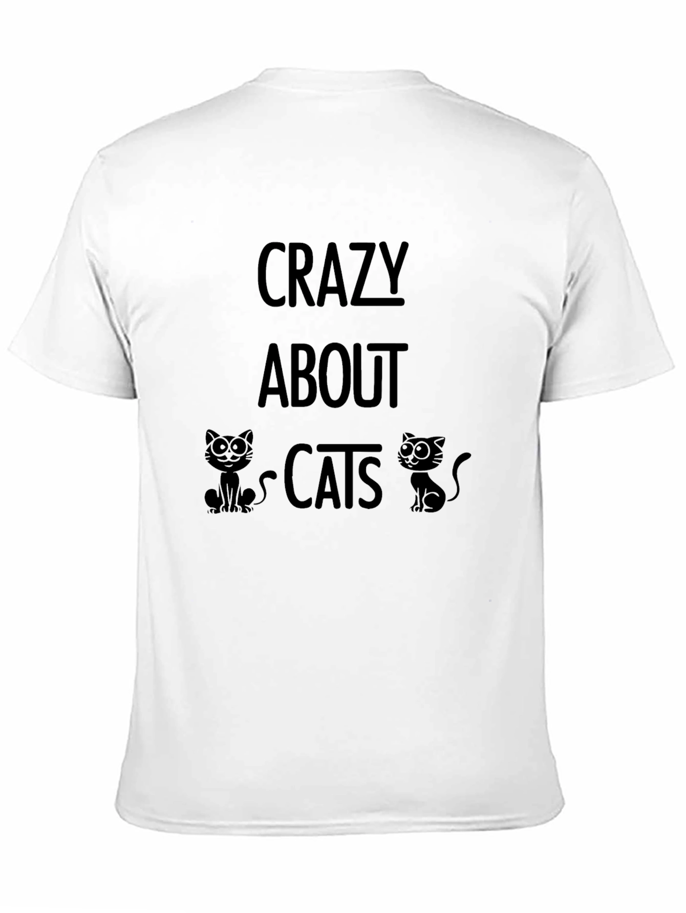 Crazy About Cats Black Graphic T-Shirt