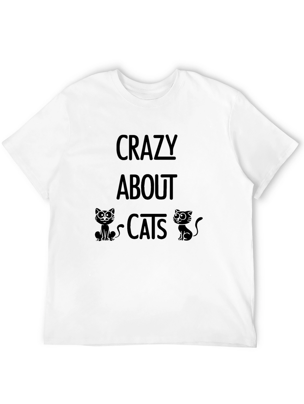 Crazy About Cats Black Graphic T-Shirt