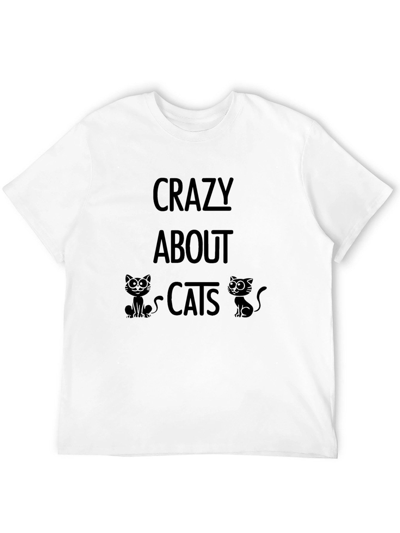 Crazy About Cats Black Graphic T-Shirt