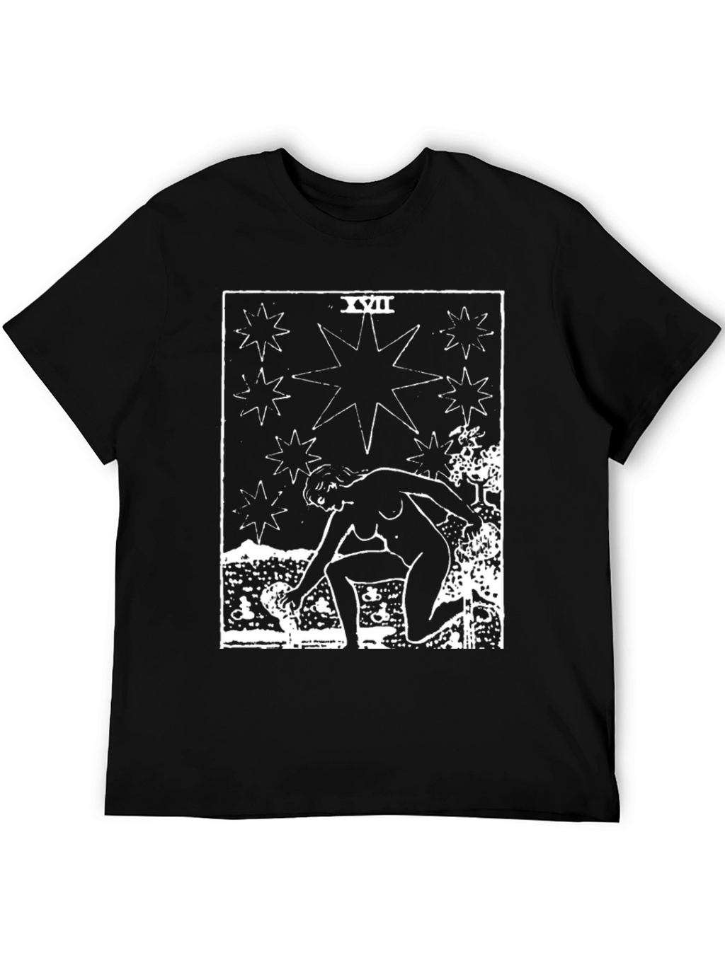 Star Tarot Card Graphic Tee - Unisex Black T-Shirt