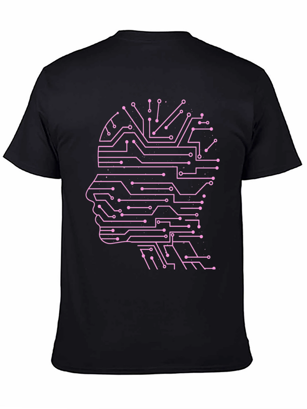 AI Mind Black T-Shirt - Circuit Brain Design