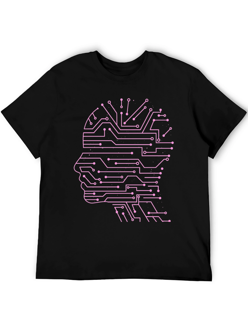 AI Mind Black T-Shirt - Circuit Brain Design