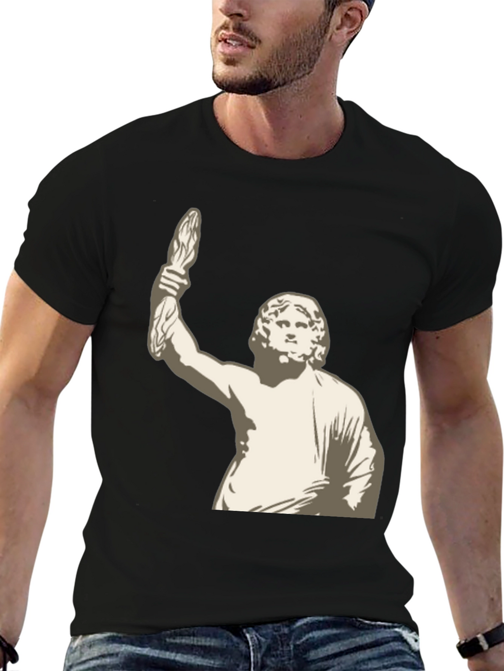 Statue Graphic Black T-Shirt