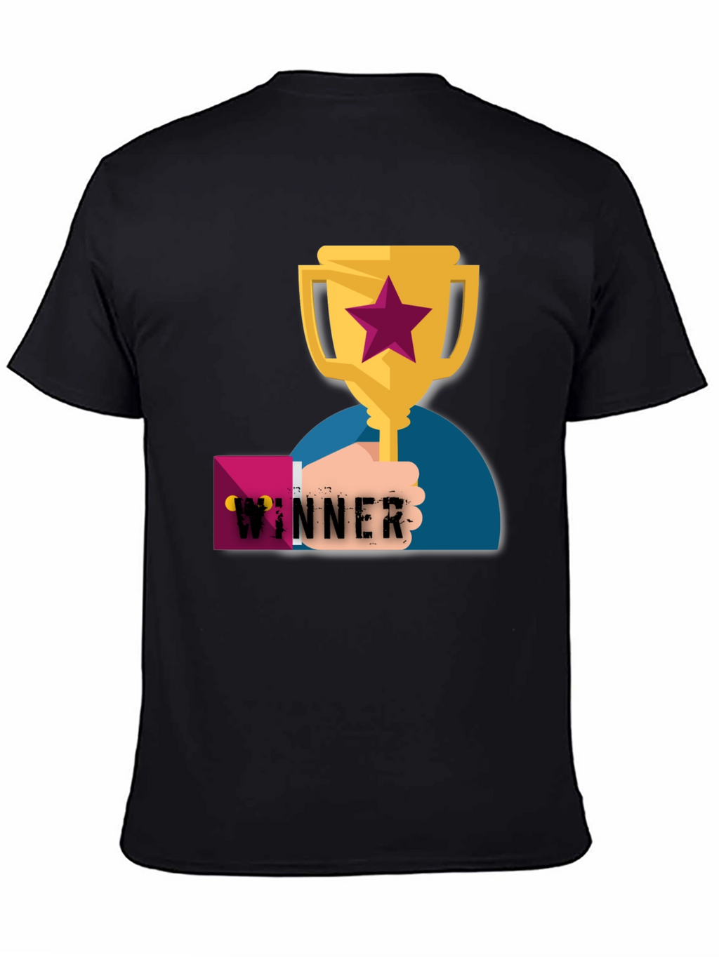 Winner Graphic Tee - Black Cotton T-Shirt