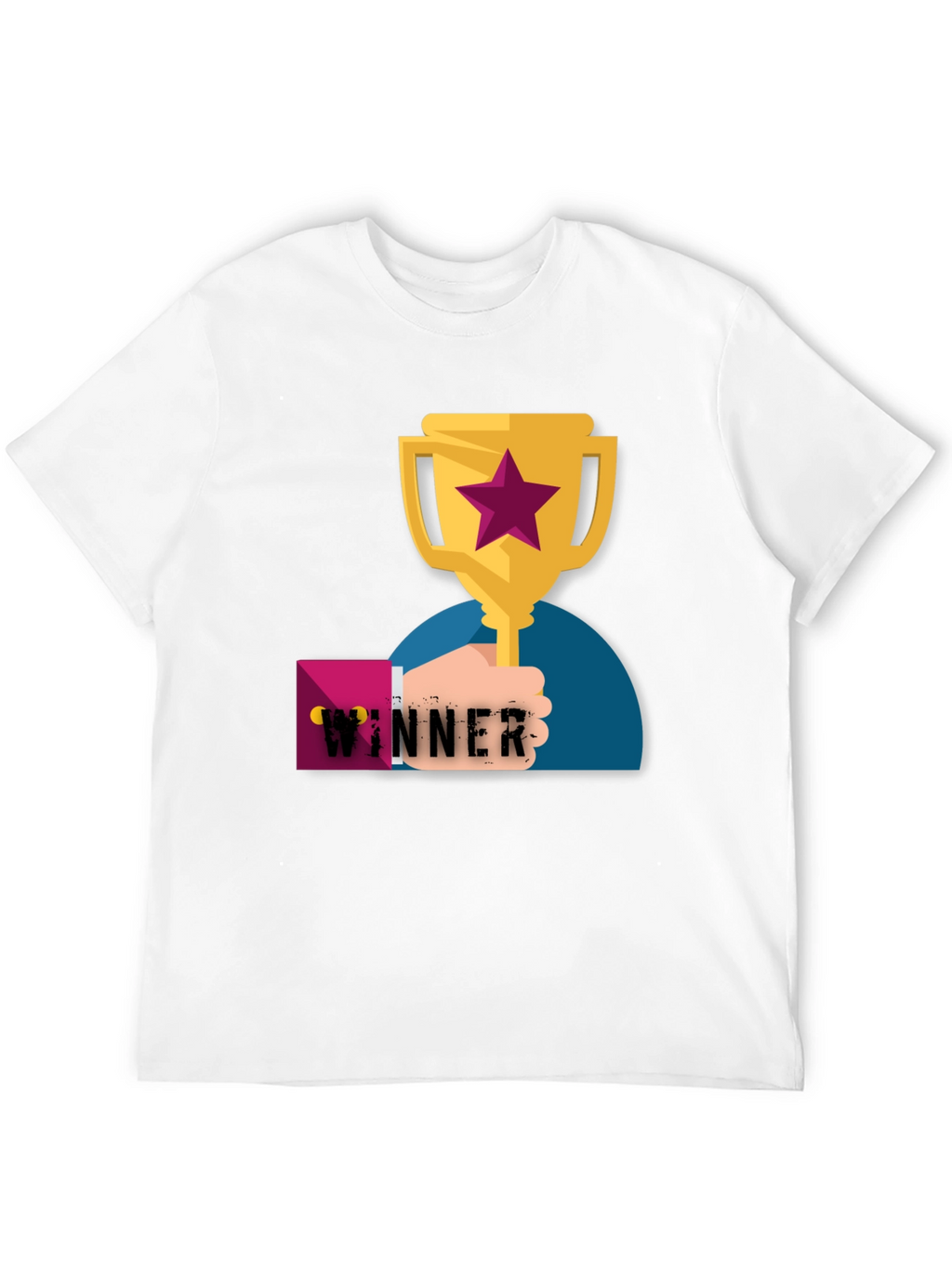 Winner Graphic Tee - Black Cotton T-Shirt