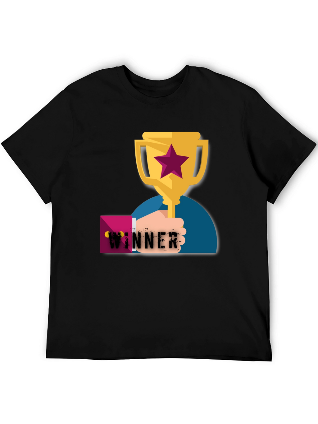 Winner Graphic Tee - Black Cotton T-Shirt