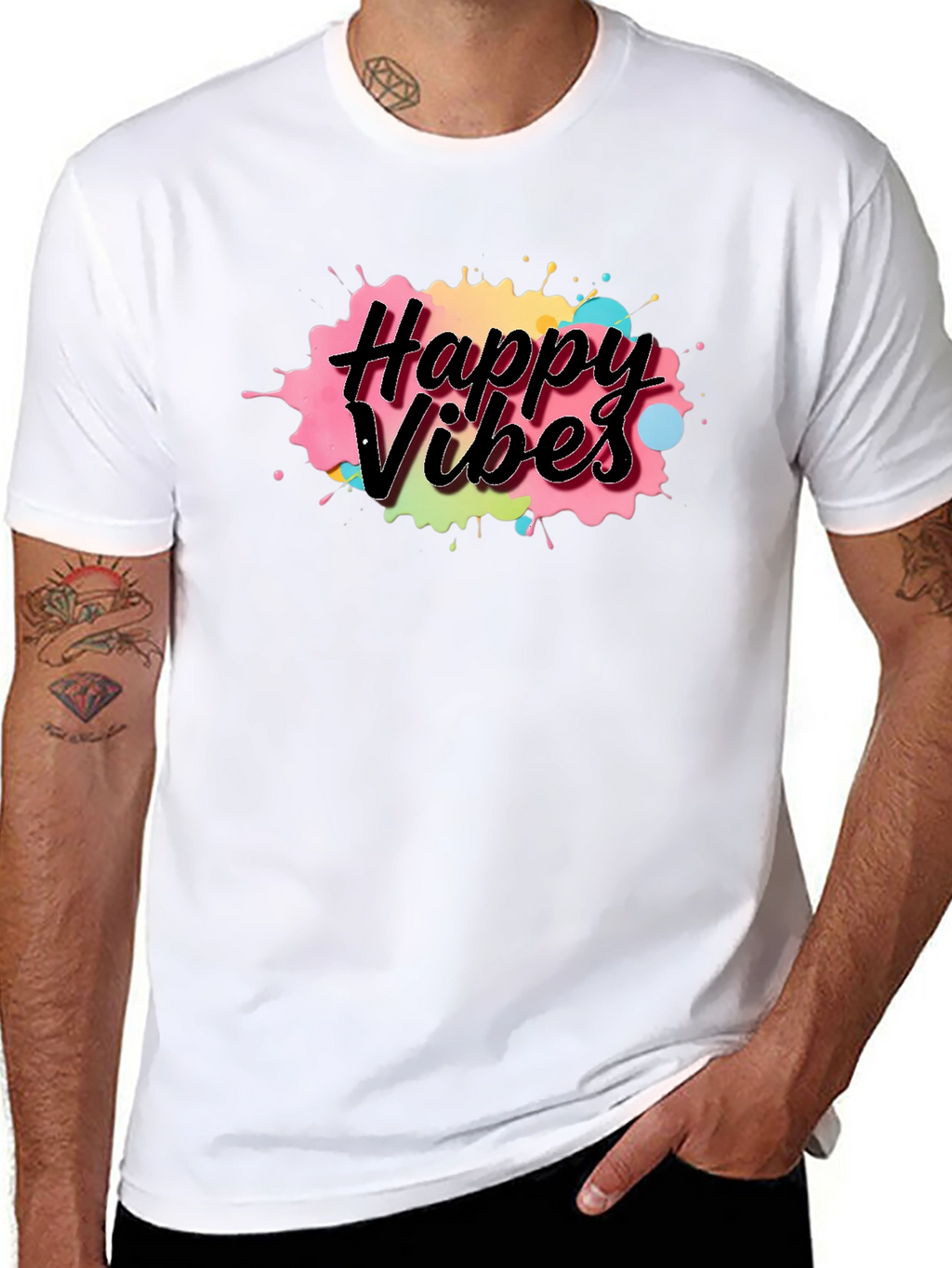 Happy Vibes Black T-Shirt