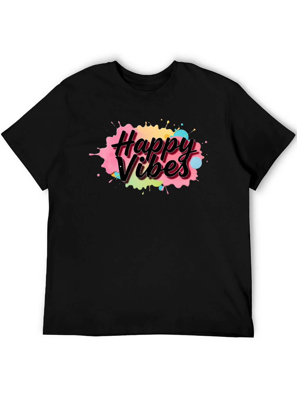 Happy Vibes Black T-Shirt