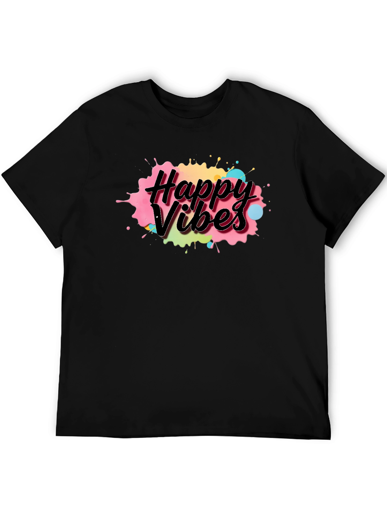 Happy Vibes Black T-Shirt