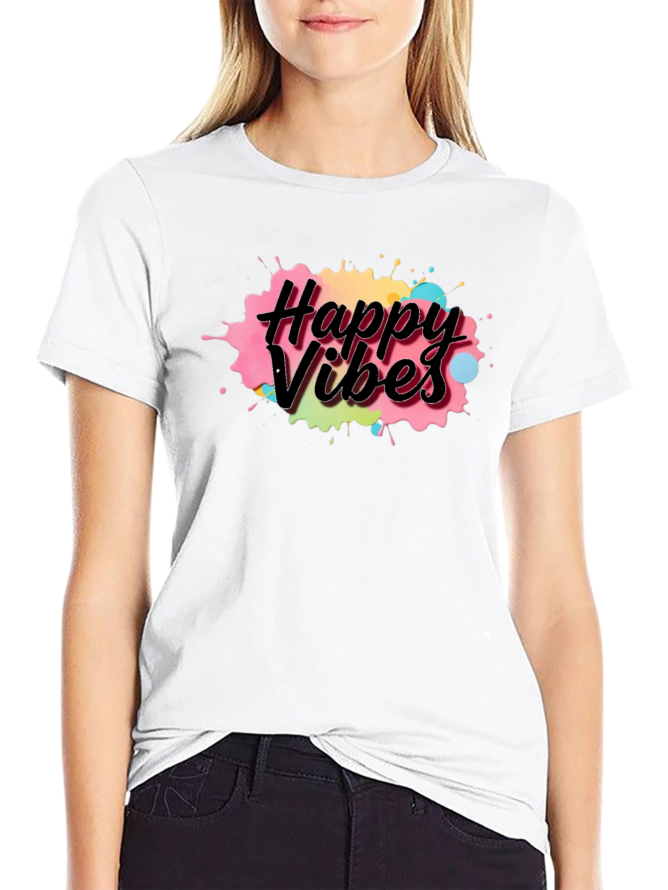 Happy Vibes Black T-Shirt