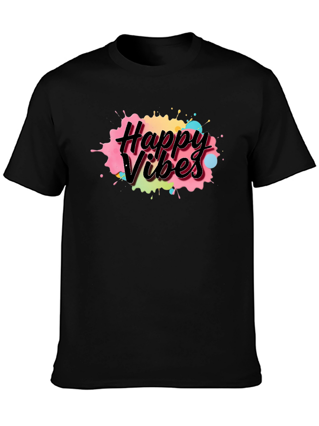 Happy Vibes Black T-Shirt