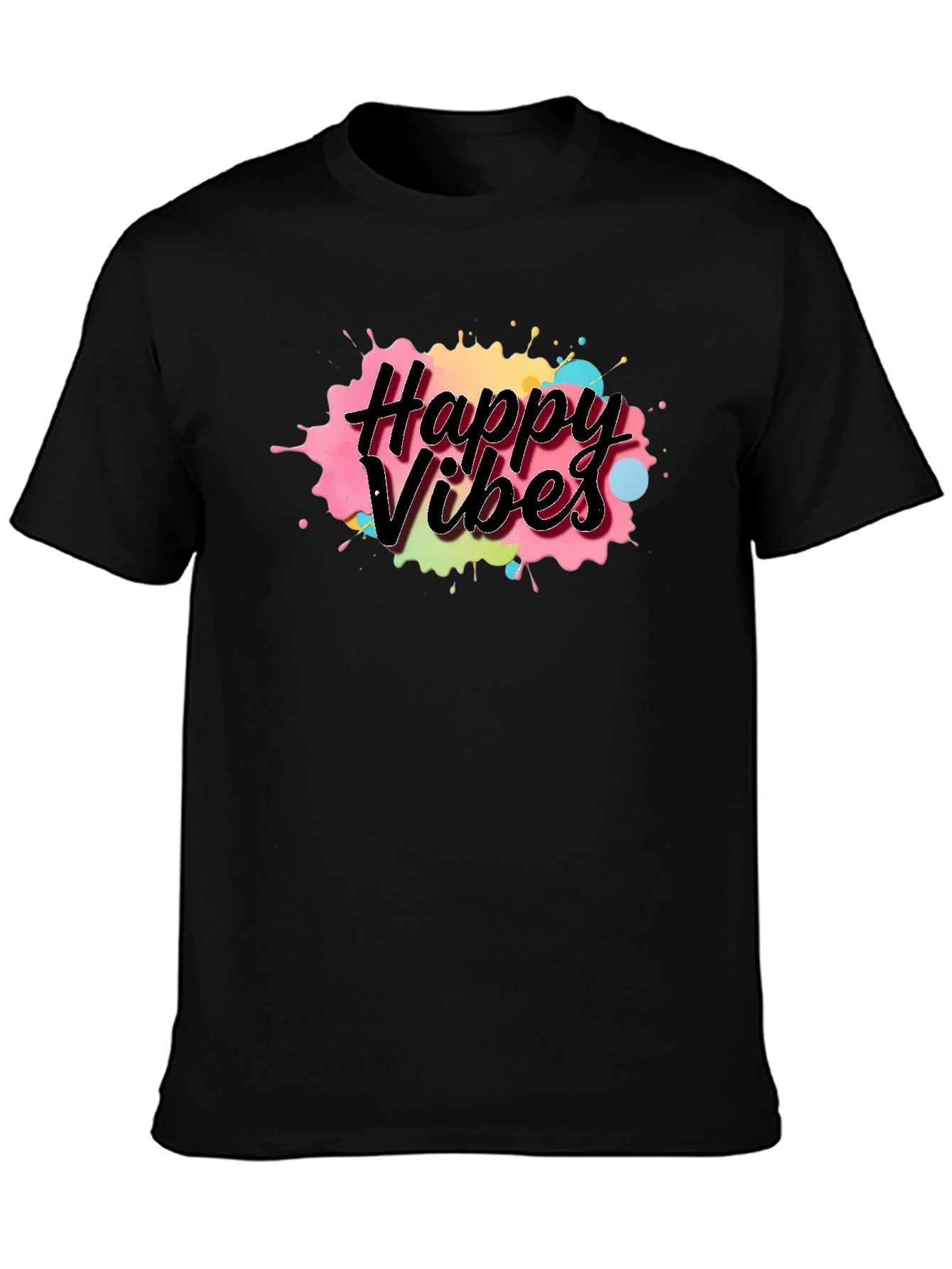 Happy Vibes Black T-Shirt