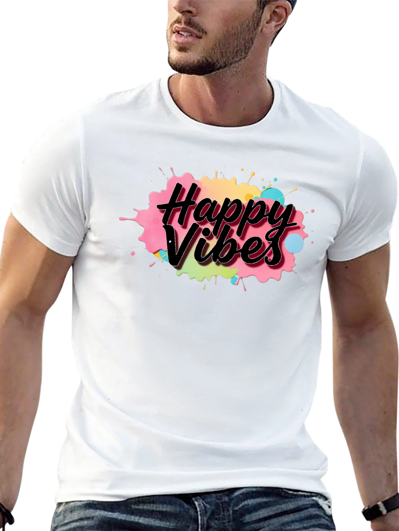 Happy Vibes Black T-Shirt