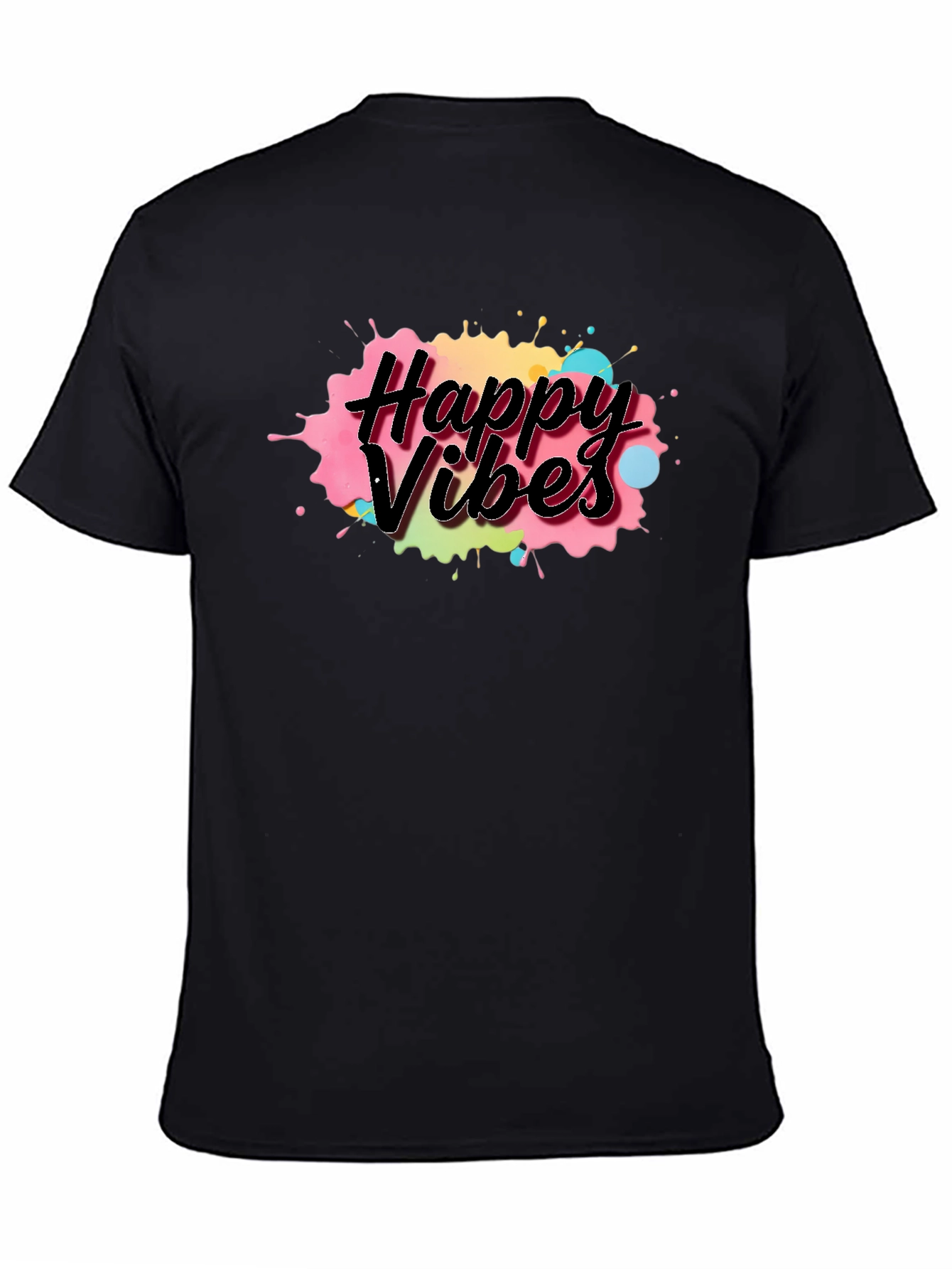 Happy Vibes Black T-Shirt