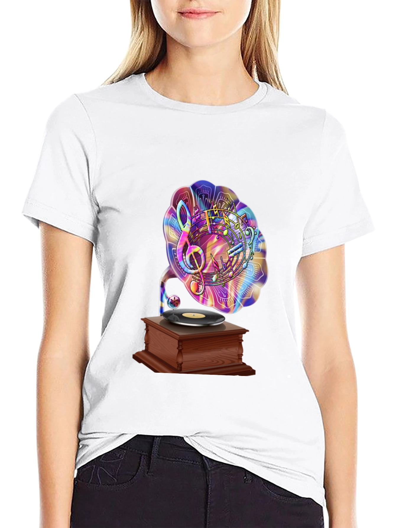 Music Lovers Gramophone Graphic Tee