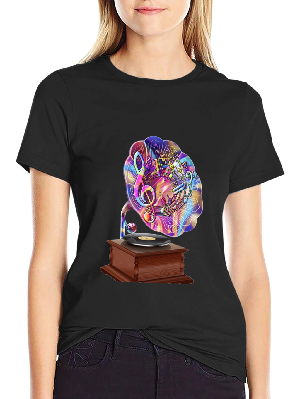 Music Lovers Gramophone Graphic Tee