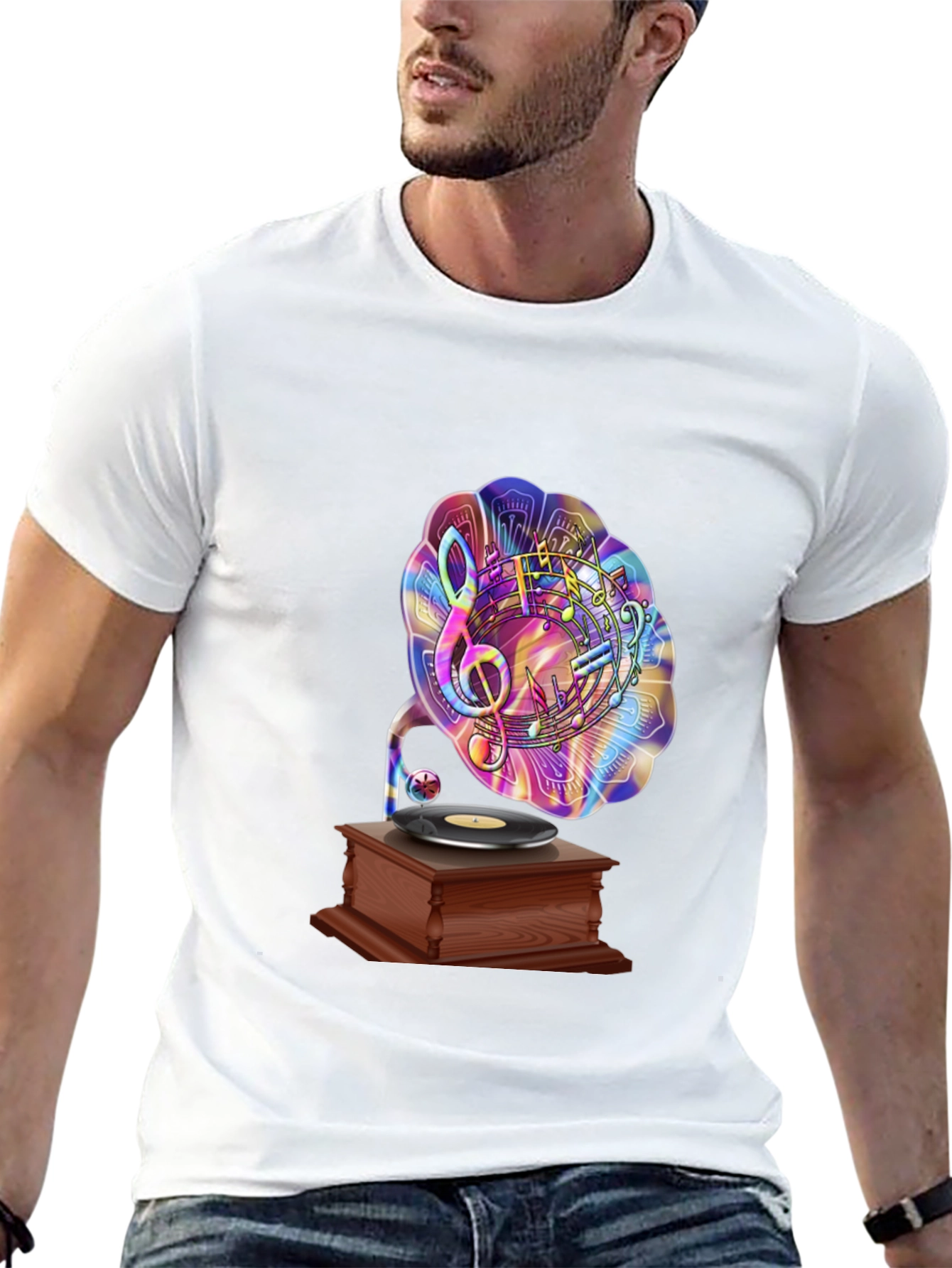 Music Lovers Gramophone Graphic Tee
