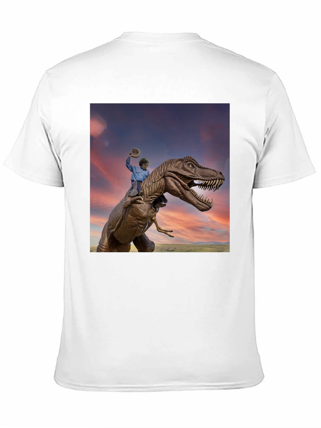 Dino Rider Graphic Tee - Black Cotton T-Shirt