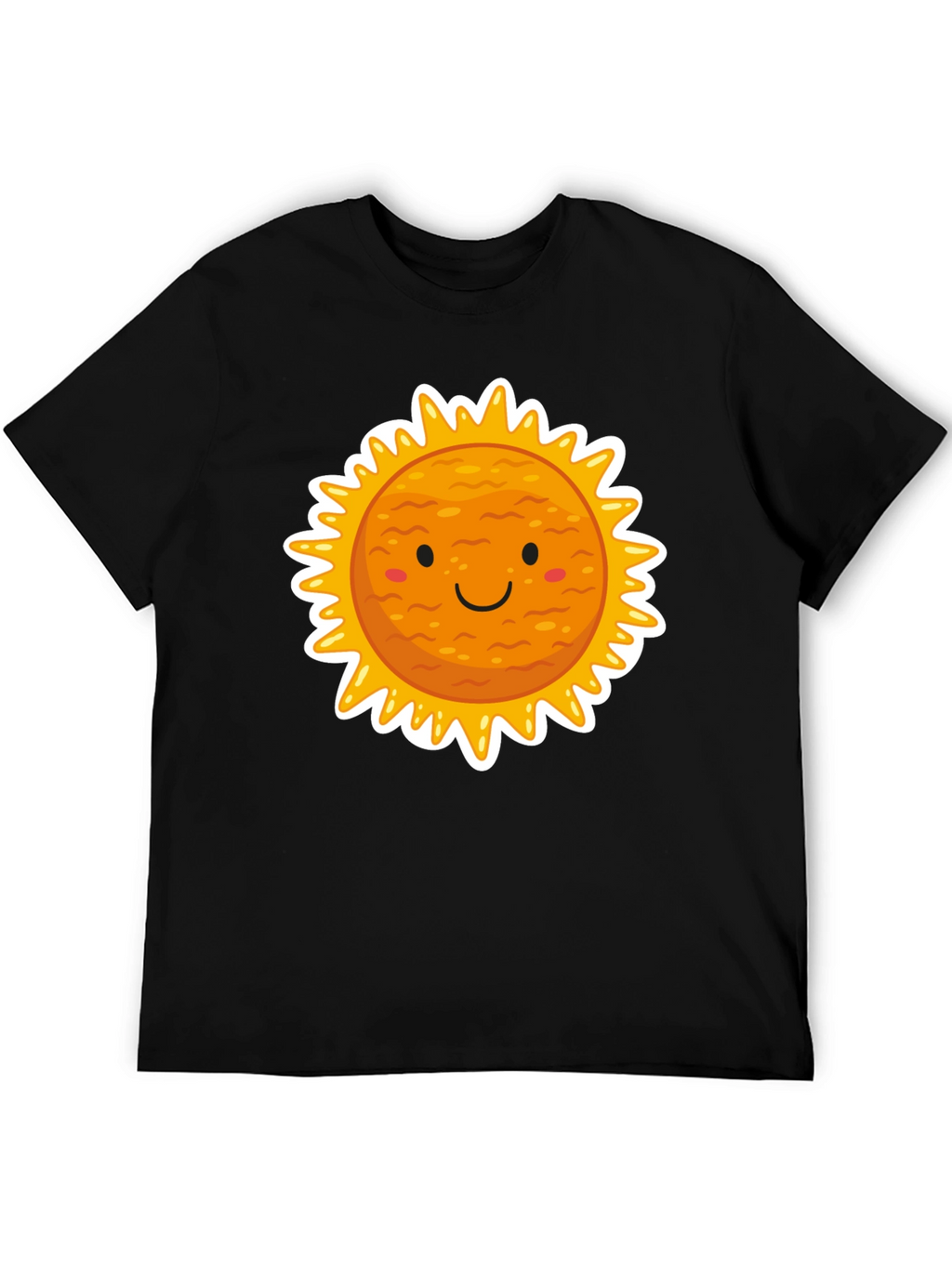 Smiling Sun Graphic Black T-Shirt