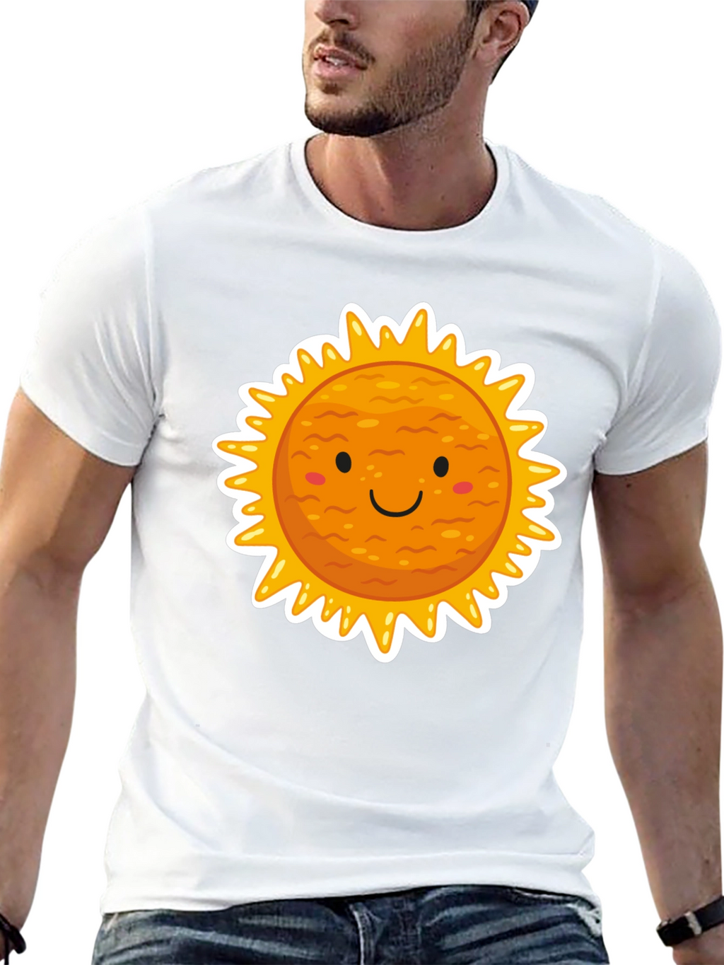 Smiling Sun Graphic Black T-Shirt
