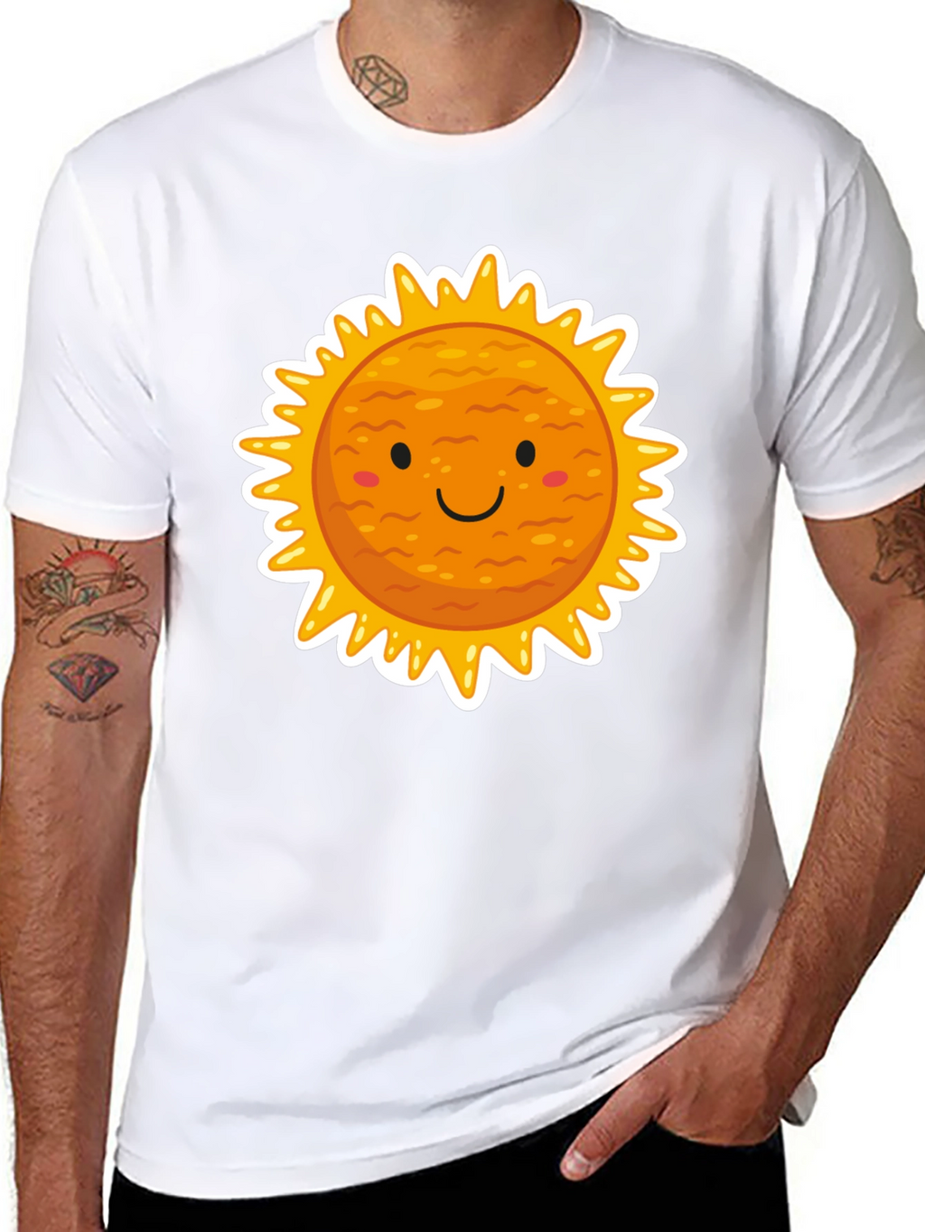 Smiling Sun Graphic Black T-Shirt