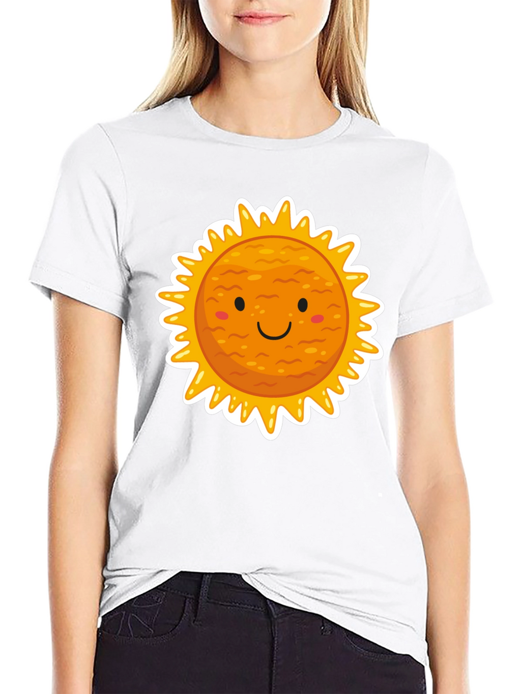 Smiling Sun Graphic Black T-Shirt