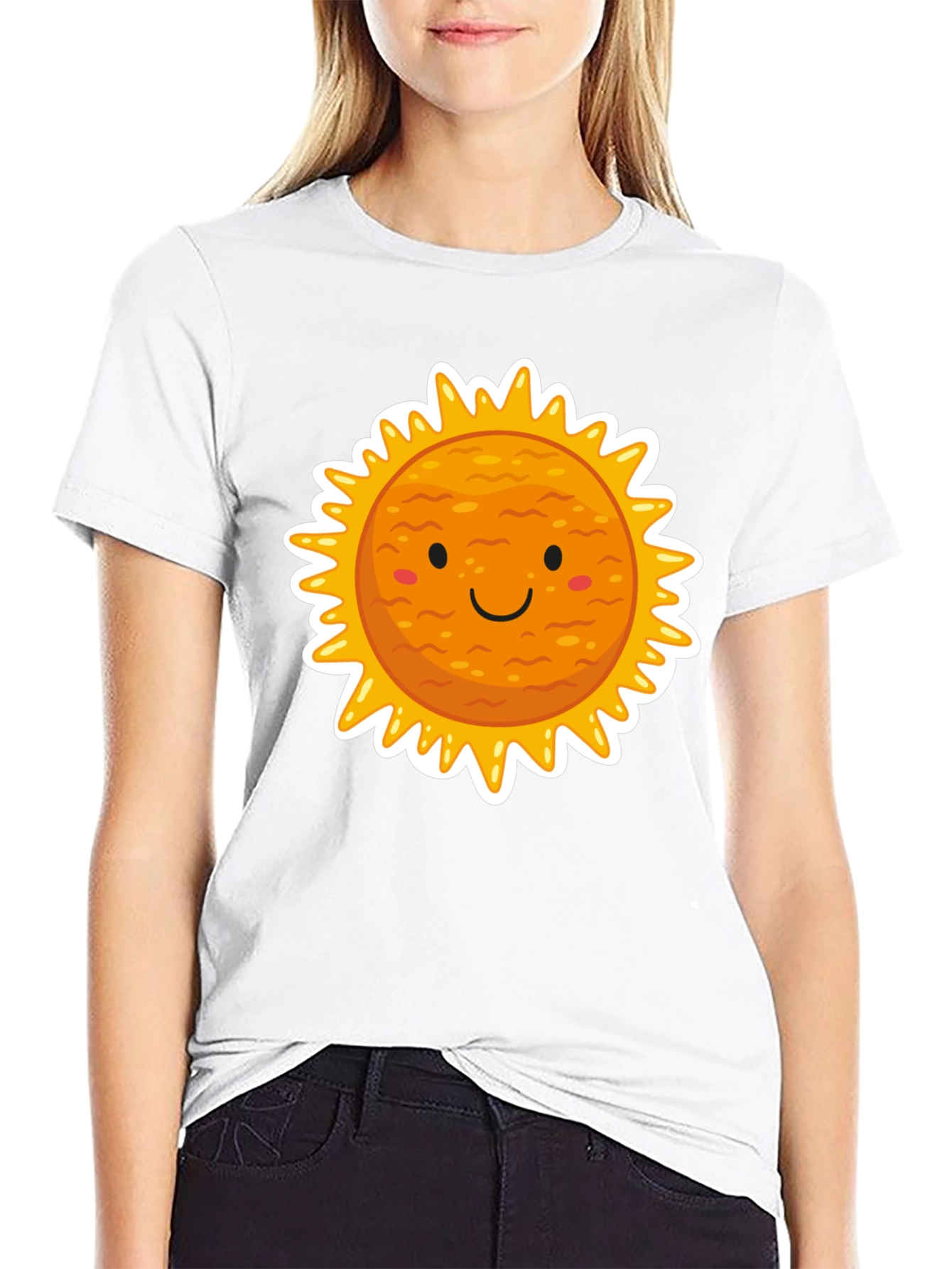 Smiling Sun Graphic Black T-Shirt