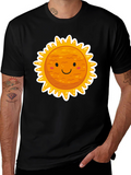 Smiling Sun Graphic Black T-Shirt