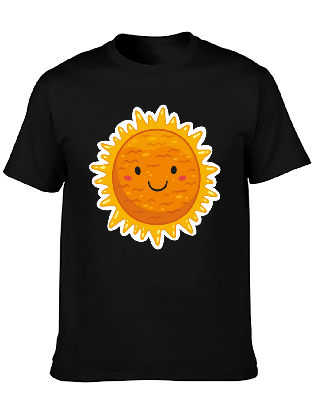 Smiling Sun Graphic Black T-Shirt