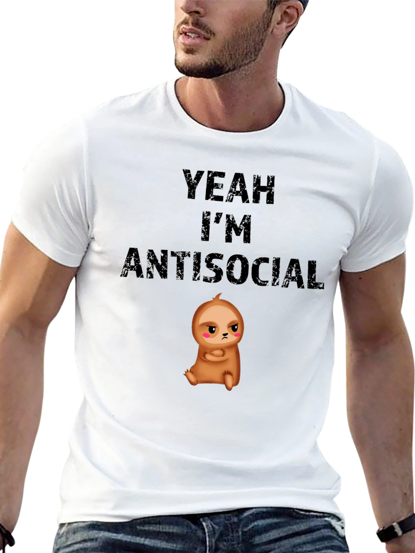 Antisocial Sloth Graphic T-Shirt - Funny & Comfy