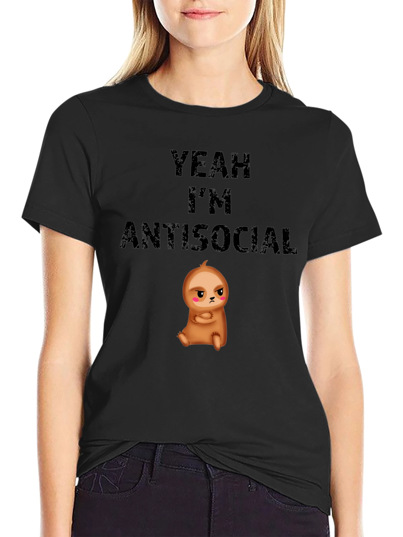 Antisocial Sloth Graphic T-Shirt - Funny & Comfy