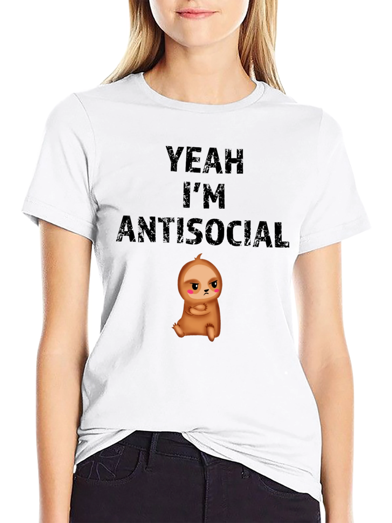 Antisocial Sloth Graphic T-Shirt - Funny & Comfy