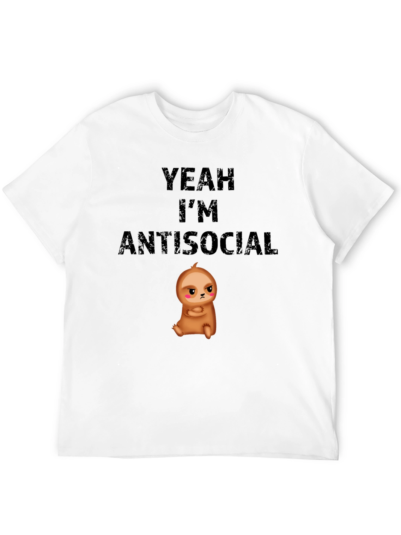 Antisocial Sloth Graphic T-Shirt - Funny & Comfy