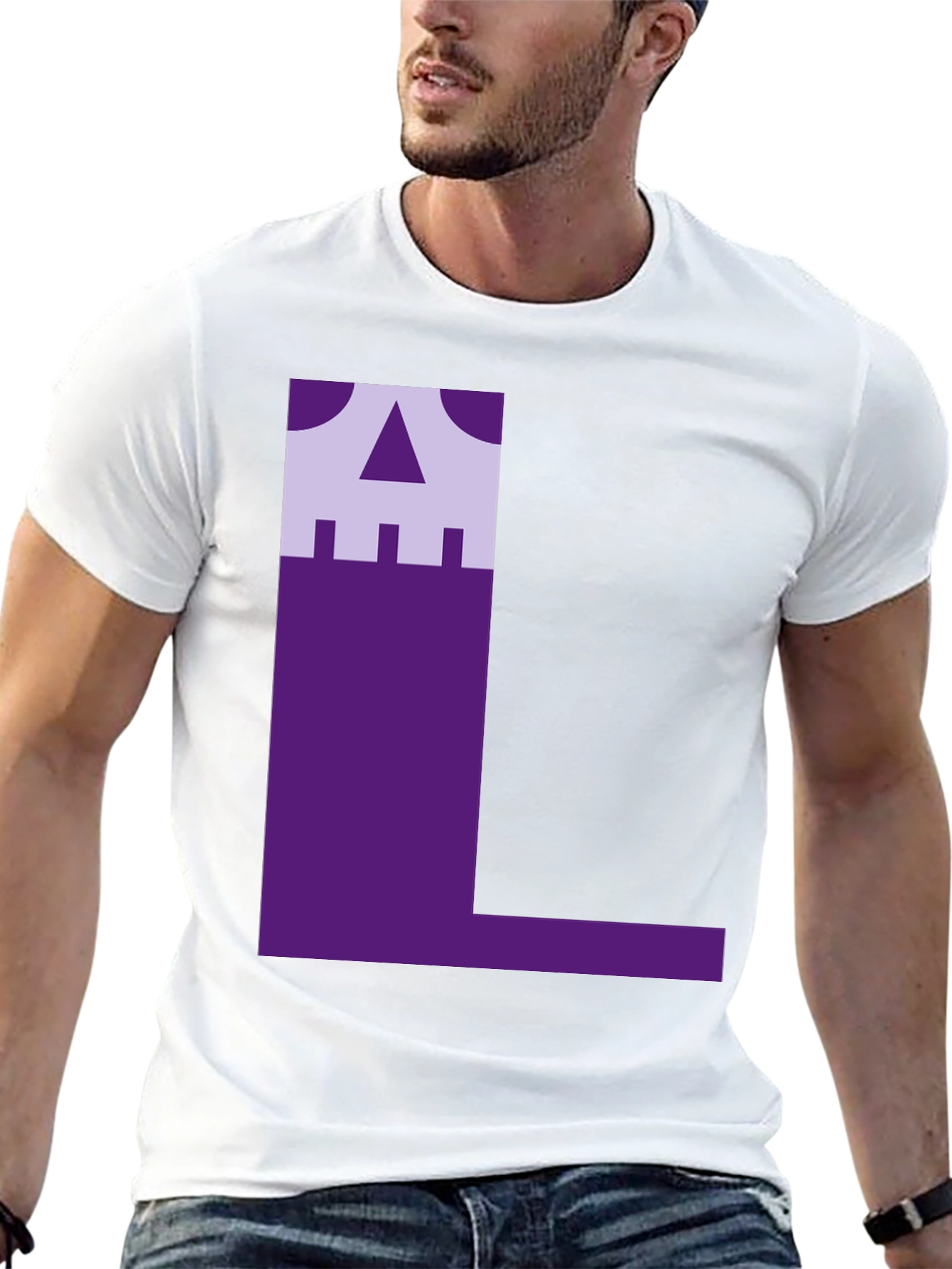 Geometric L Graphic Tee - Unique Design