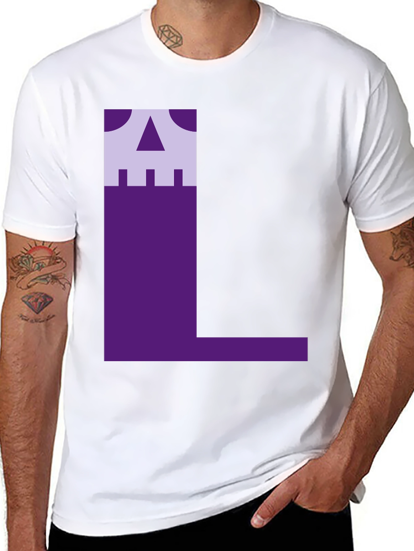 Geometric L Graphic Tee - Unique Design