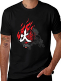 Japanese Kanji Fire T-Shirt - Stylish Graphic Tee