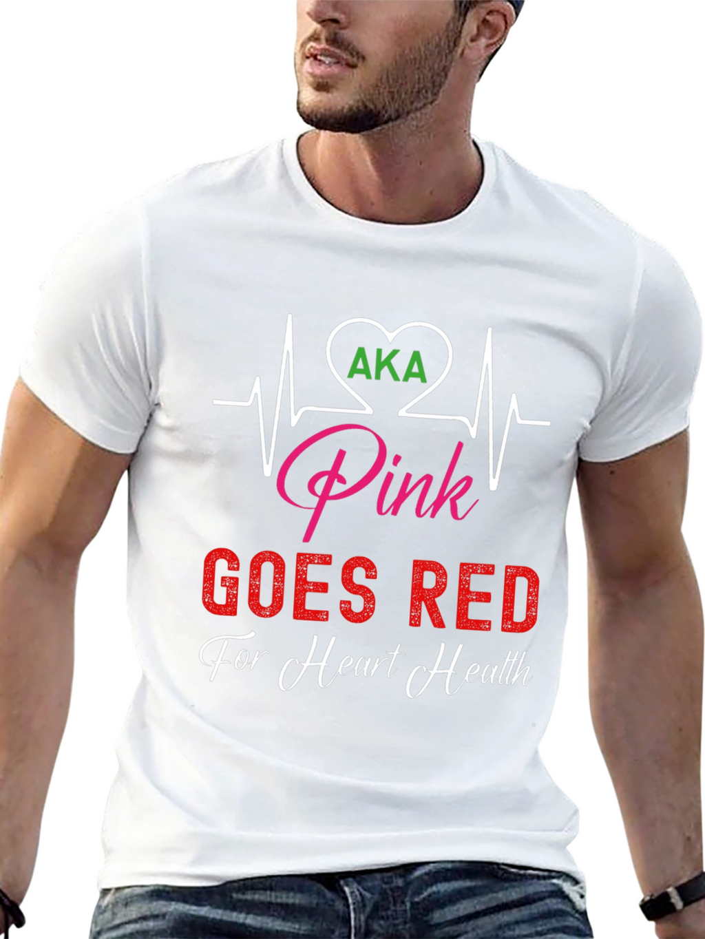 AKA Pink Goes Red for Heart Health T-Shirt